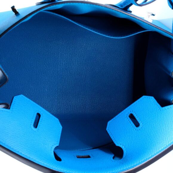 Hermes Birkin Sellier Bag Bleu Frida Epsom with Palladium Hardware 25 Blue - Picture 6 of 8